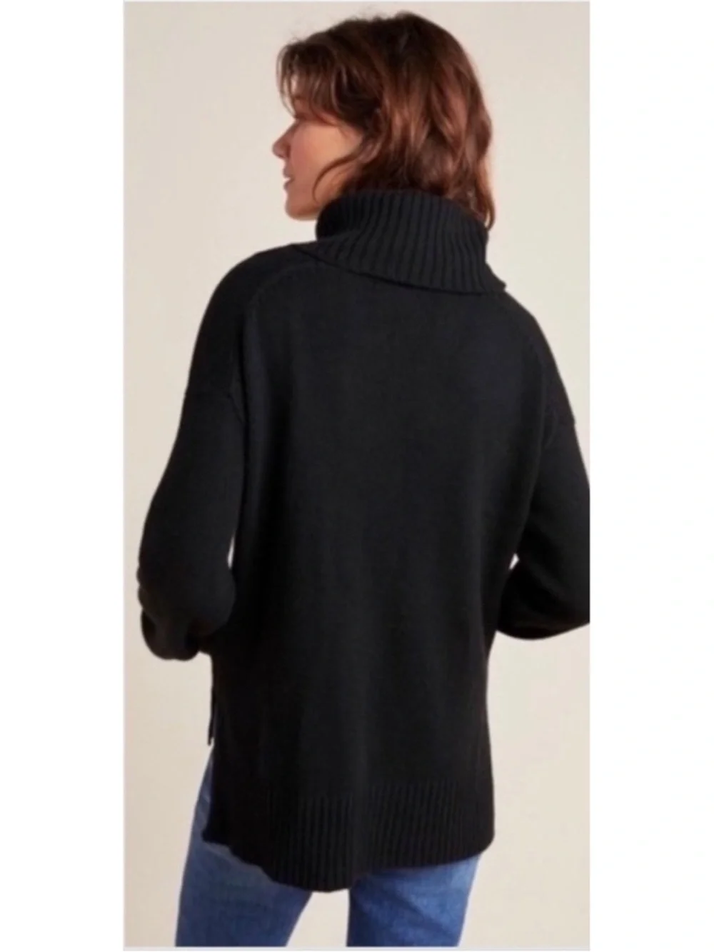 Anthropologie Blair Wool Blend Turtleneck Sweater in Black